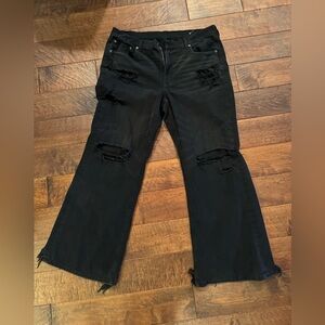 American eagle baggy wide leg distressed jeans